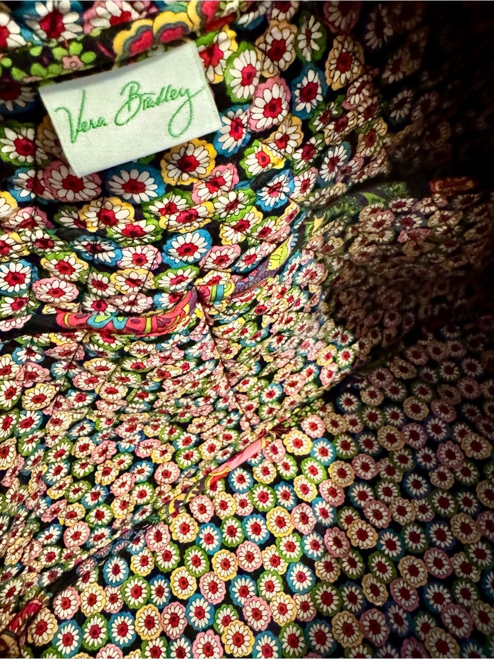 Vera Bradley Quilted Travel Bag in Black, Pink, Yellow, Green, Blue - Picture 7 of 7